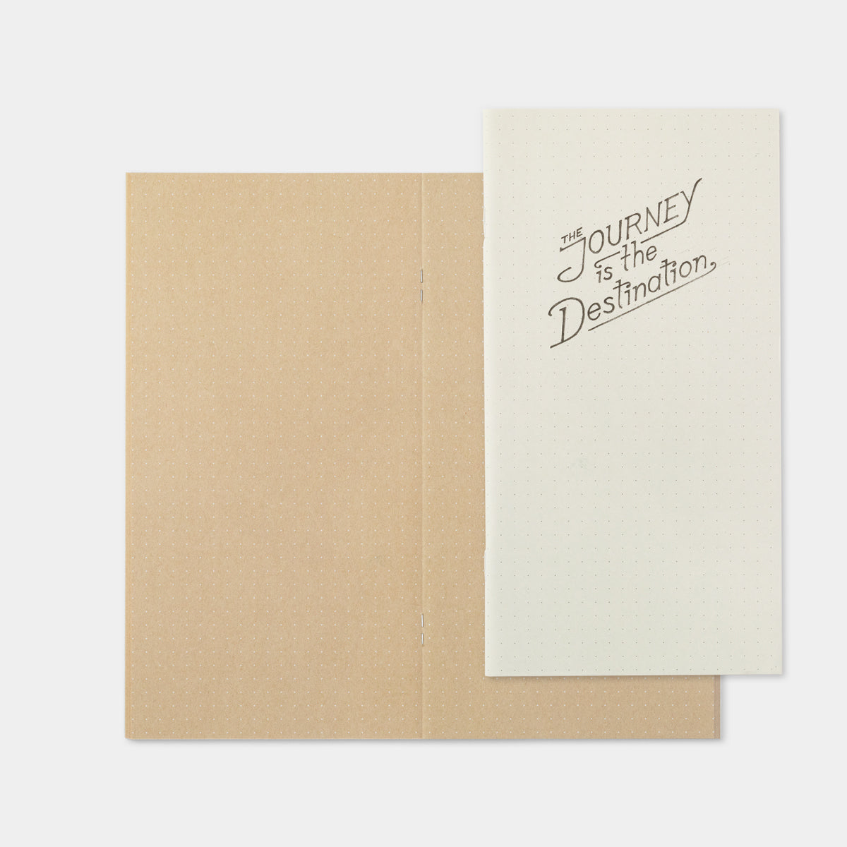 Baum Kuchen x Traveler's Company Kraft Dot Grid Notebook - Regular Size - The Journey Is The Destination