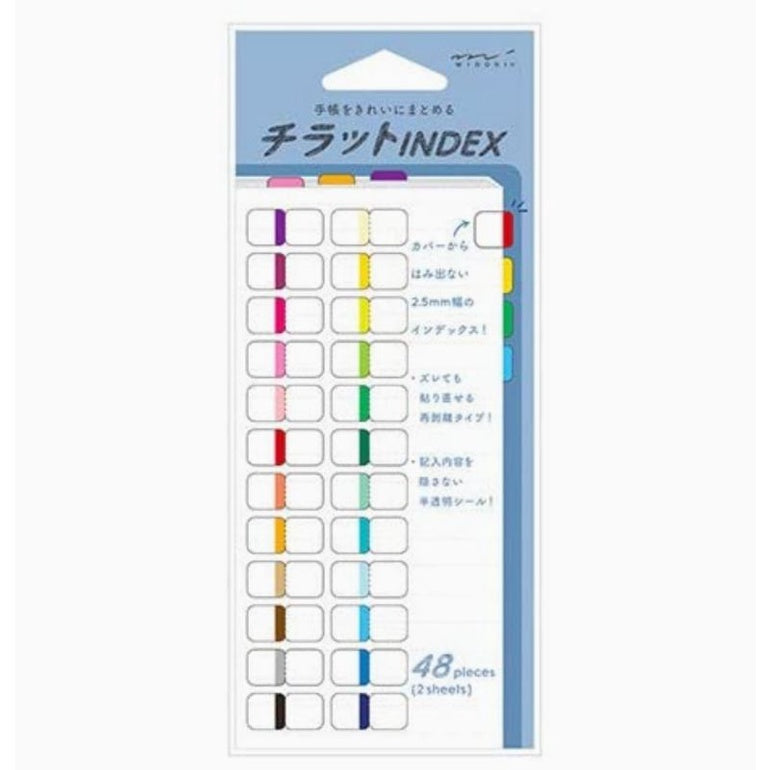 Midori Chiratto Index Tabs 24 Colors 48 pieces