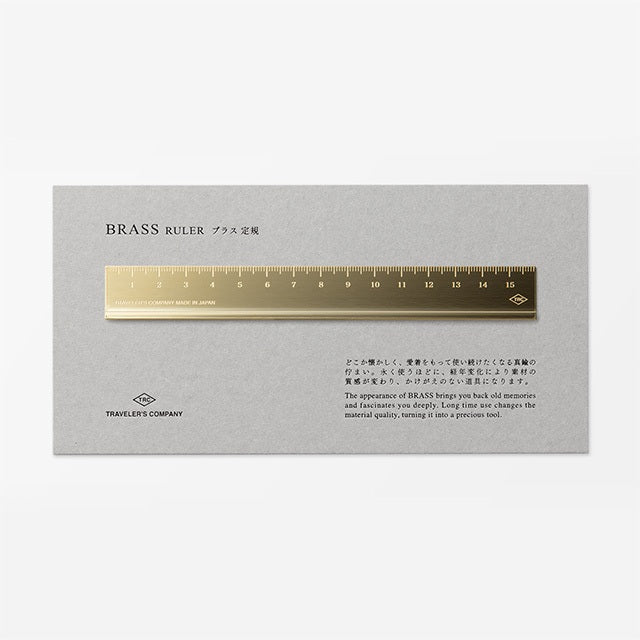 Traveler's Company Brass Products - Pen Ruler Clip Case Bookmark