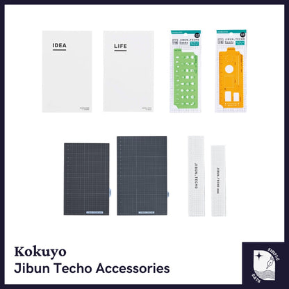 Kokuyo Jibun Techo Accessories (Refill, Stencil Template, To-Do Sticky Note, Pencil Board)