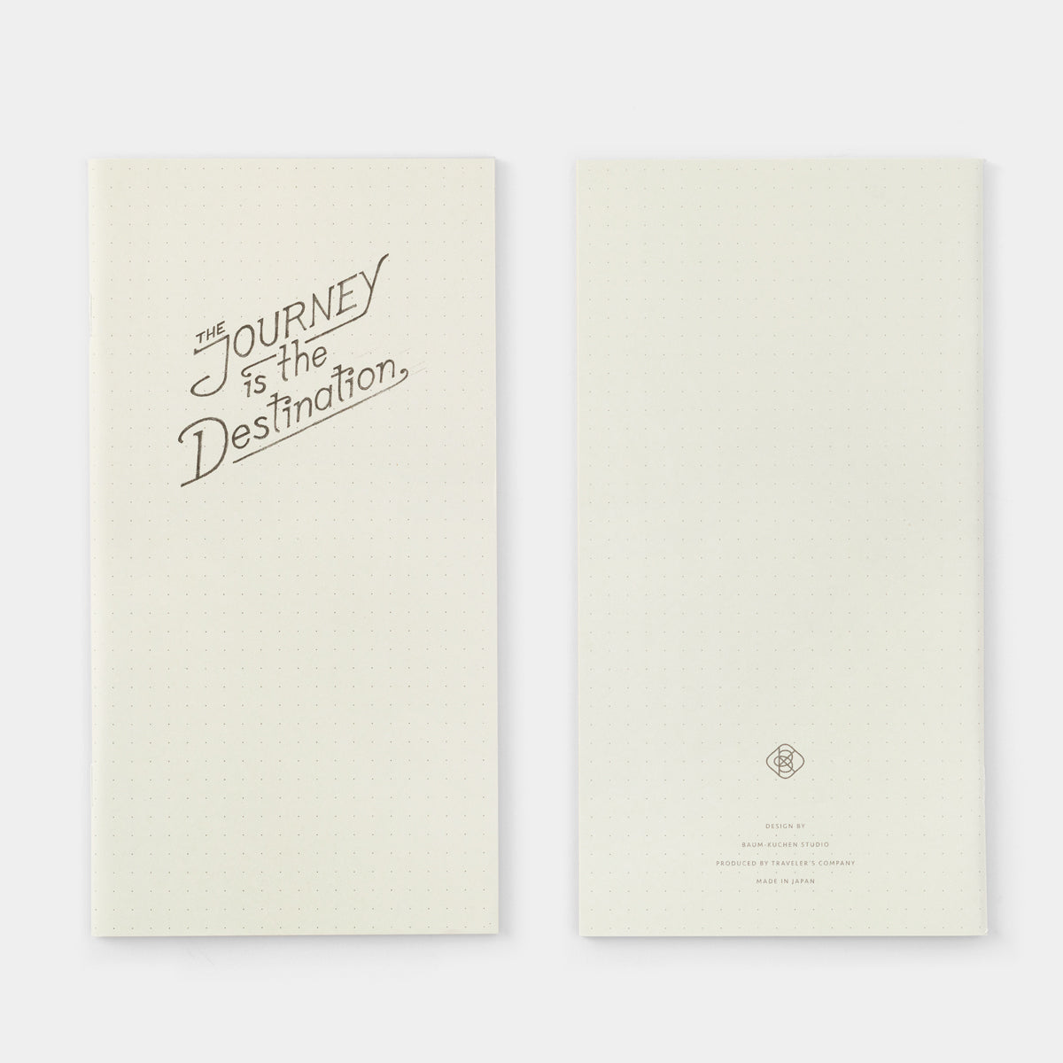 Baum Kuchen x Traveler's Company Kraft Dot Grid Notebook - Regular Size - The Journey Is The Destination