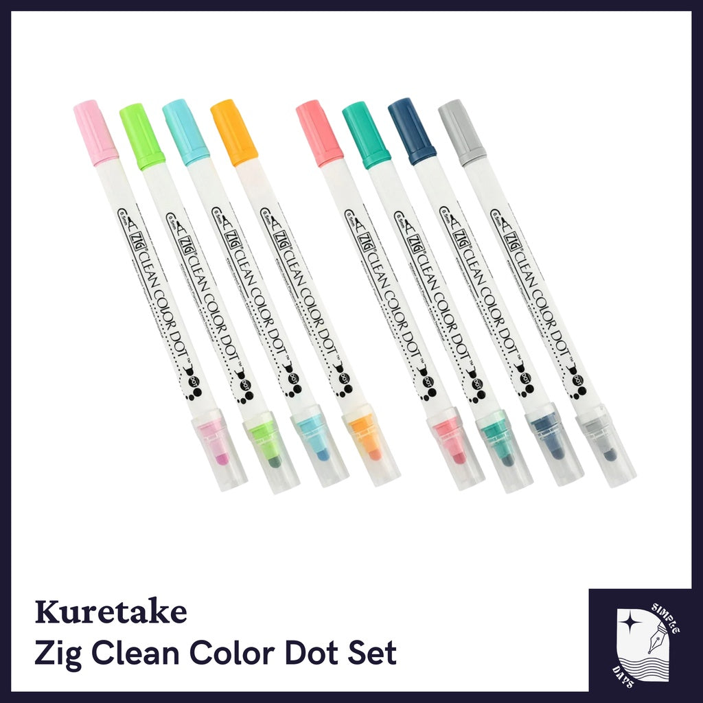 [On Hand] Kuretake Zig Clean Color Dot 4-Color Set