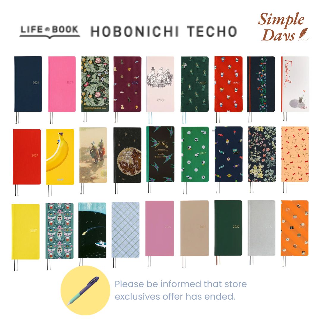 HOBONICHI 2027 WEEKS JAPANESE Planner Weekly Horizontal + Memo + Monthly / Mega / January / April