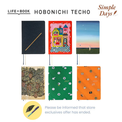 Hobonichi 2027 HON Techo - A6 / A5 - Planner English Japanese Daily Planner Notebook Hard Cover