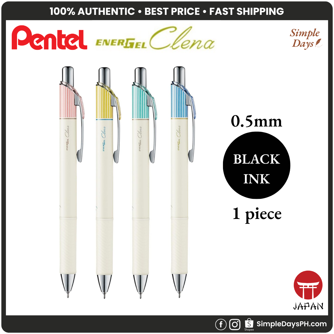 Pentel EnerGel Clena Gel Pen - 0.5 mm - Black Ink