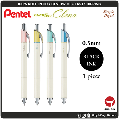 Pentel EnerGel Clena Gel Pen - 0.5 mm - Black Ink