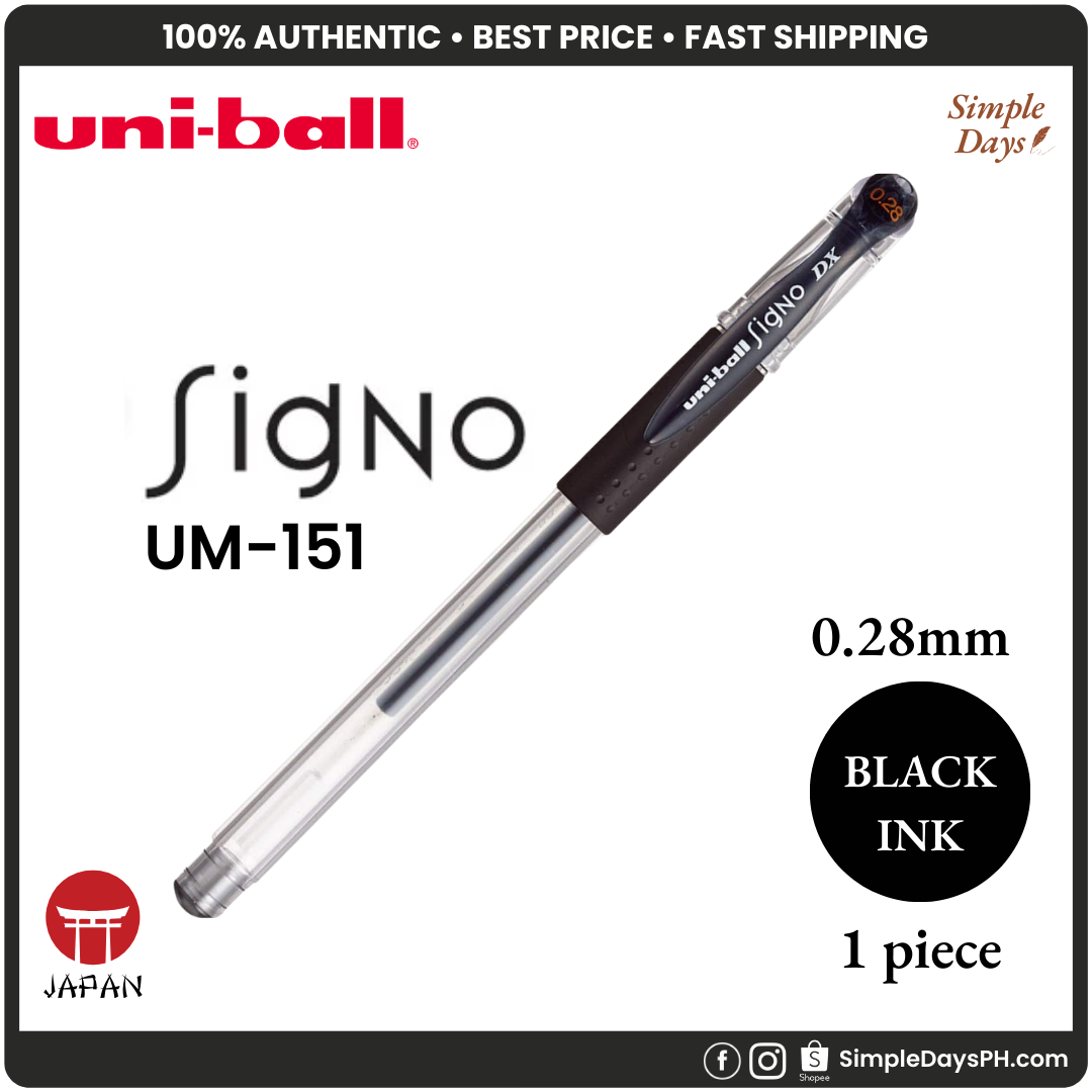 Uni-ball Signo UM-151 Gel Pen - 0.28 mm - Black