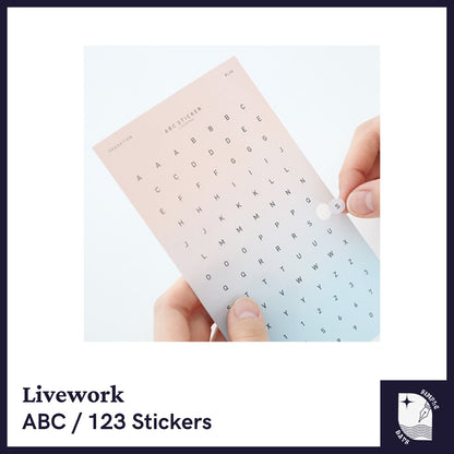 [On Hand] Livework Korea ABC Alphabet Letter / 123 Number Stickers