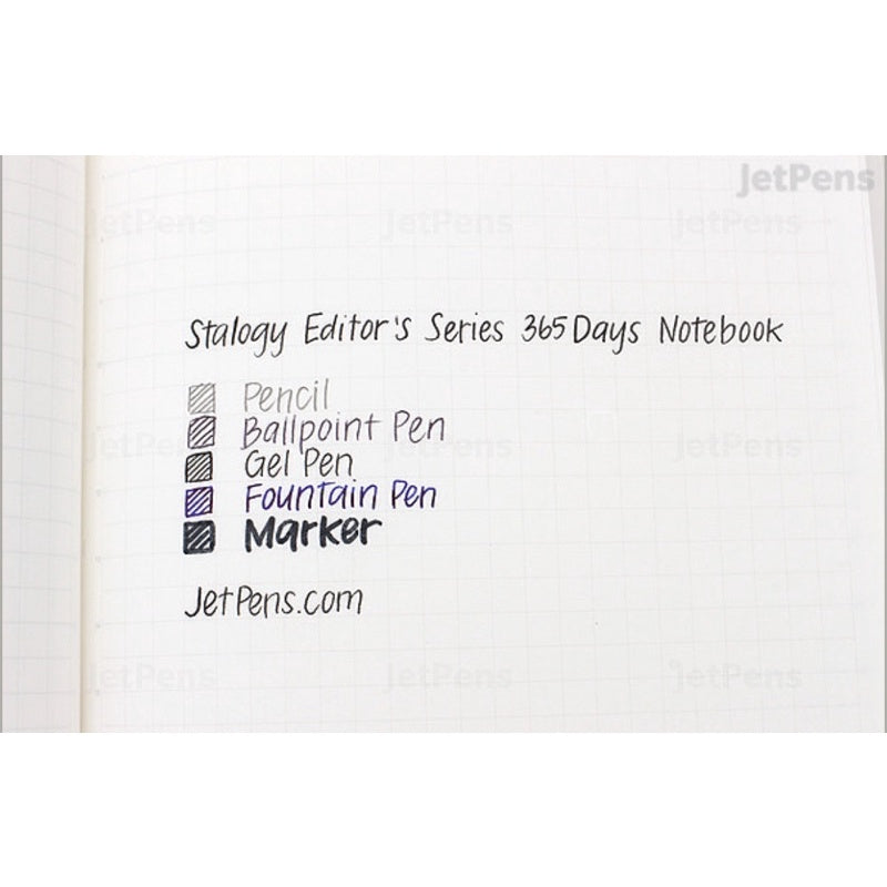 [On Hand] Nitoms STALOGY 365 Days Grid / Dot / Plain Blank Slim Notebook A6 B6 A5 B5 A4