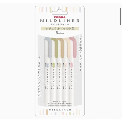 Zebra Mildliner 5 /10 Color SET Double Ended Highlighter & Brush