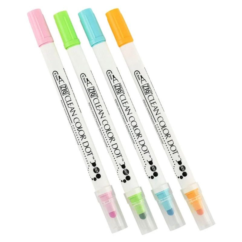 [On Hand] Kuretake Zig Clean Color Dot 4-Color Set