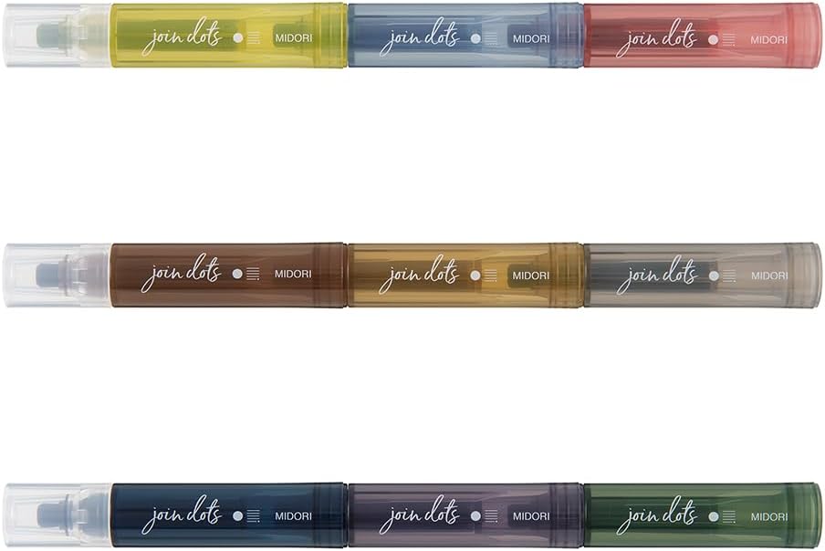 Midori Join Dots 3 Color Link 9 Colors Per Set Water Based Pen Highlighter