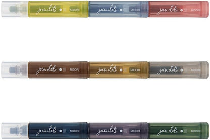 Midori Join Dots 3 Color Link 9 Colors Per Set Water Based Pen Highlighter
