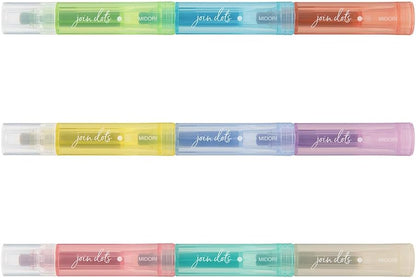 Midori Join Dots 3 Color Link 9 Colors Per Set Water Based Pen Highlighter