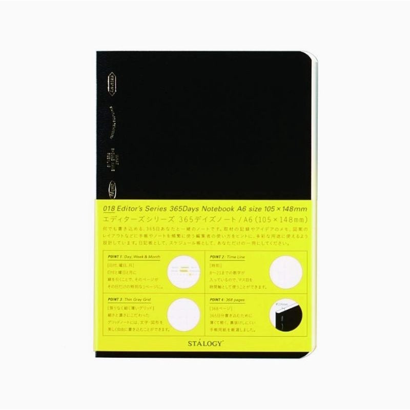 [On Hand] Nitoms STALOGY 365 Days Grid / Dot / Plain Blank Slim Notebook A6 B6 A5 B5 A4