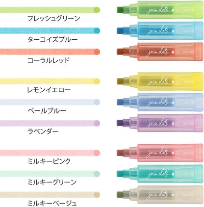 Midori Join Dots 3 Color Link 9 Colors Per Set Water Based Pen Highlighter