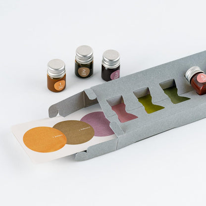 Hobonichi TSUKI no IRO x Kakimori Mini Ink 6 Bottle Set (Jan-Jun Set / July-Dec Set)