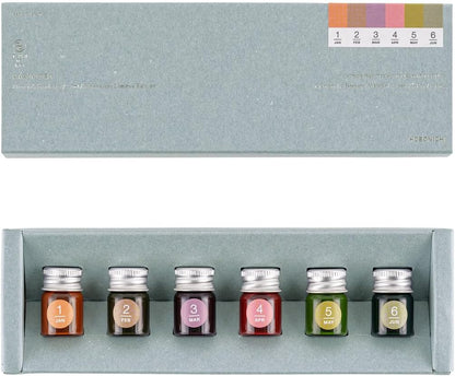 Hobonichi TSUKI no IRO x Kakimori Mini Ink 6 Bottle Set (Jan-Jun Set / July-Dec Set)