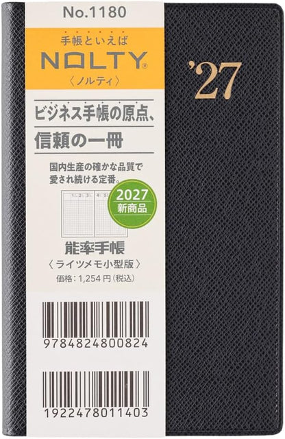 NOLTY 2027 No. 1180 Monthly Gantt Chart + Weekly Planner Pocket Notebook