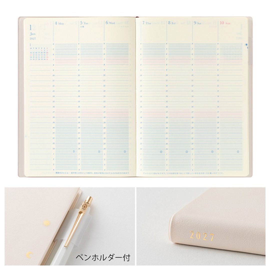 Midori 2027 Gradation (B6) - Weekly Vertical Planner Notebook with Monthly Pages