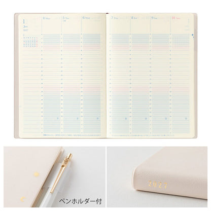 Midori 2027 Gradation (B6) - Weekly Vertical Planner Notebook with Monthly Pages
