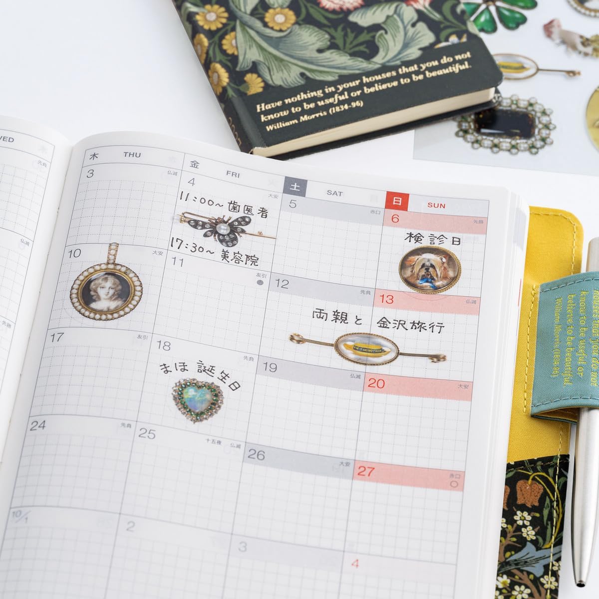 Hobonichi x V&A Series Almost Actual Size Jewelry Stickers