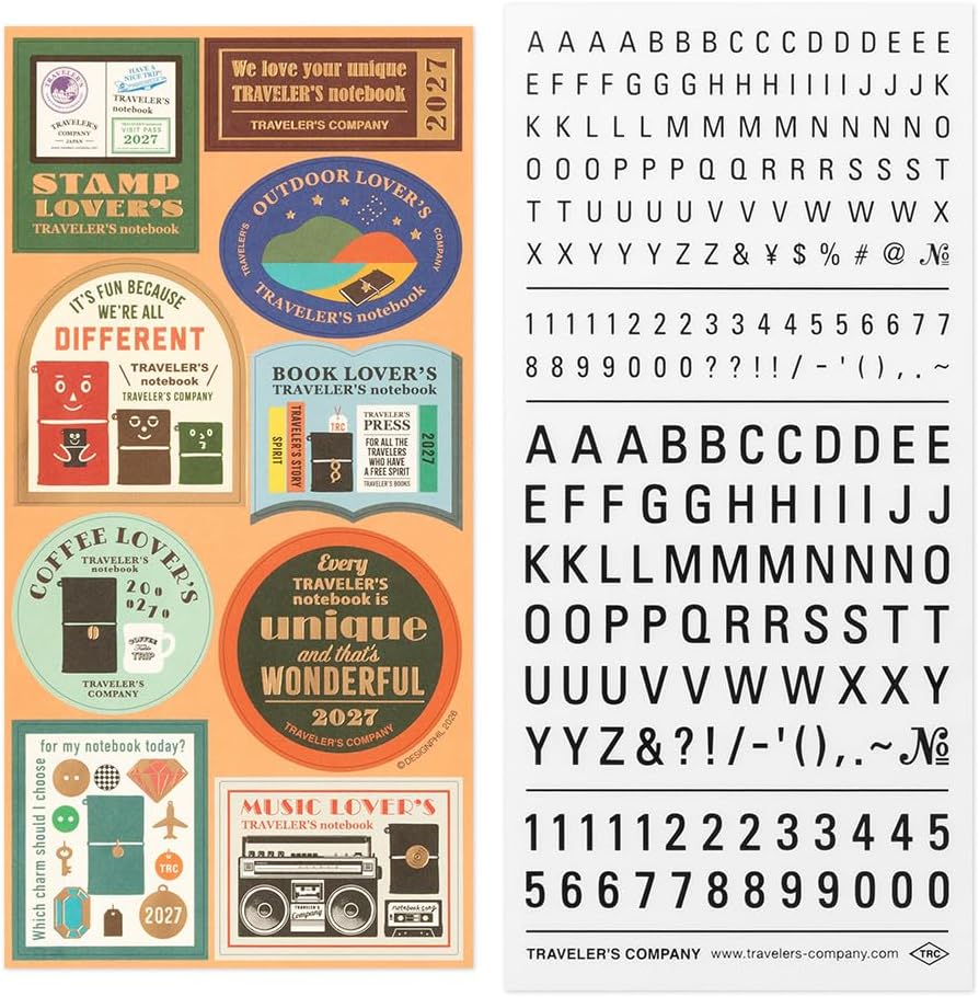 Traveler's Notebook Custom Stickers for 2027 Diary