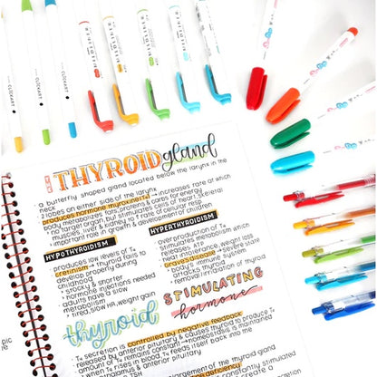 Zebra Mildliner 5 /10 Color SET Double Ended Highlighter & Brush