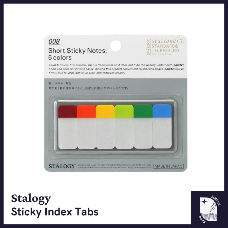[On Hand] Stalogy Sticky Notes Index Tabs 6 Colors