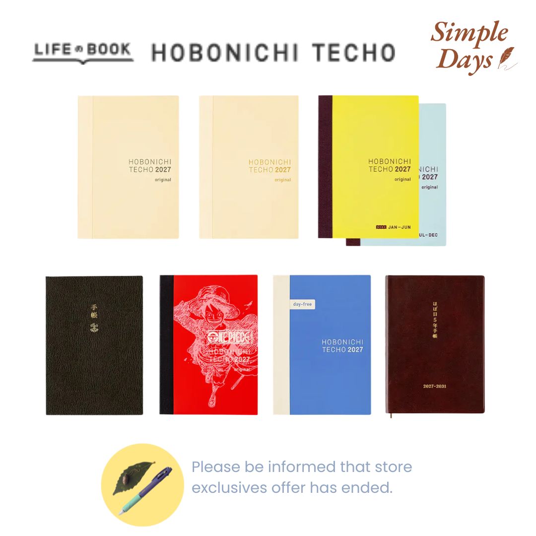 HOBONICHI 2027 Techo Original / Planner English / Cousin / Avec / Day Free / 5 Year / One Piece Note