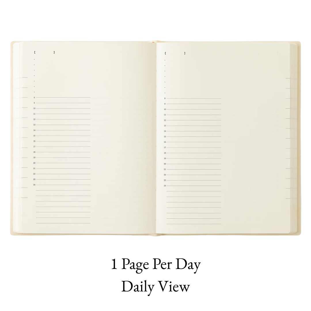 Midori 2027 MD Notebook Diary - 1 Page Per Day With Monthly Calendar Planner - A6 / A5 / Square