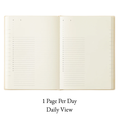 Midori 2027 MD Notebook Diary - 1 Page Per Day With Monthly Calendar Planner - A6 / A5 / Square