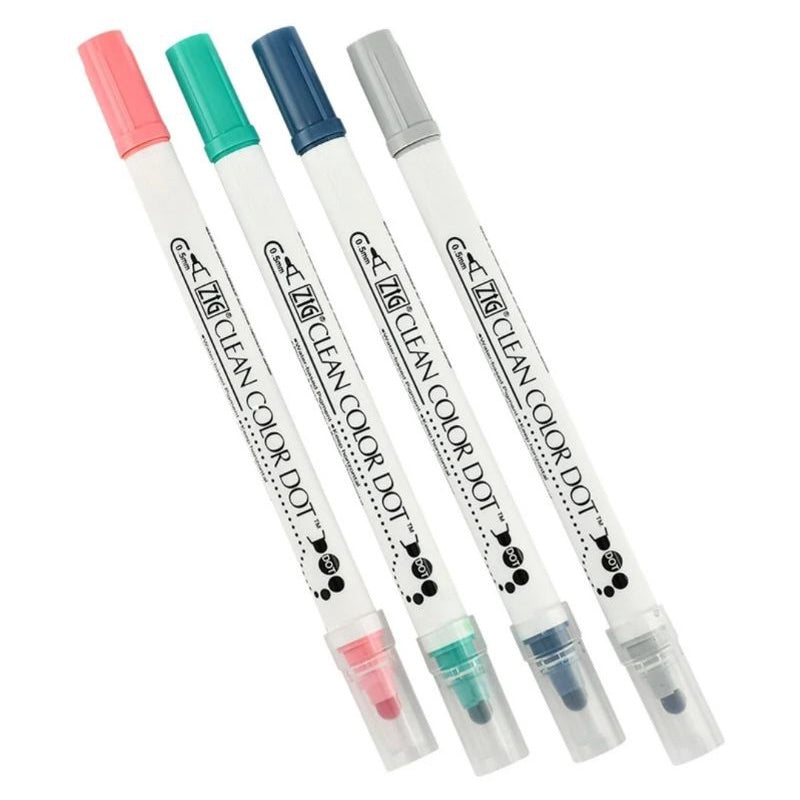 [On Hand] Kuretake Zig Clean Color Dot 4-Color Set