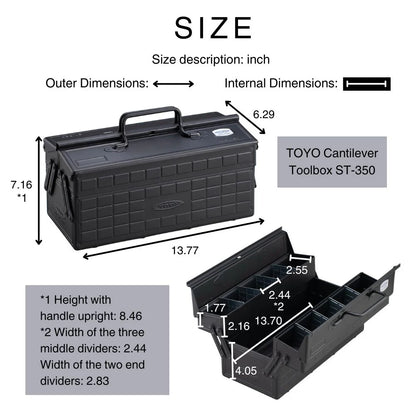 Toyo Steel Cantilever 2-Tier Toolbox ST-350