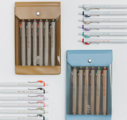 Hobonichi TSUKI no IRO Uniball One 0.38mm - Set of 6 with Case