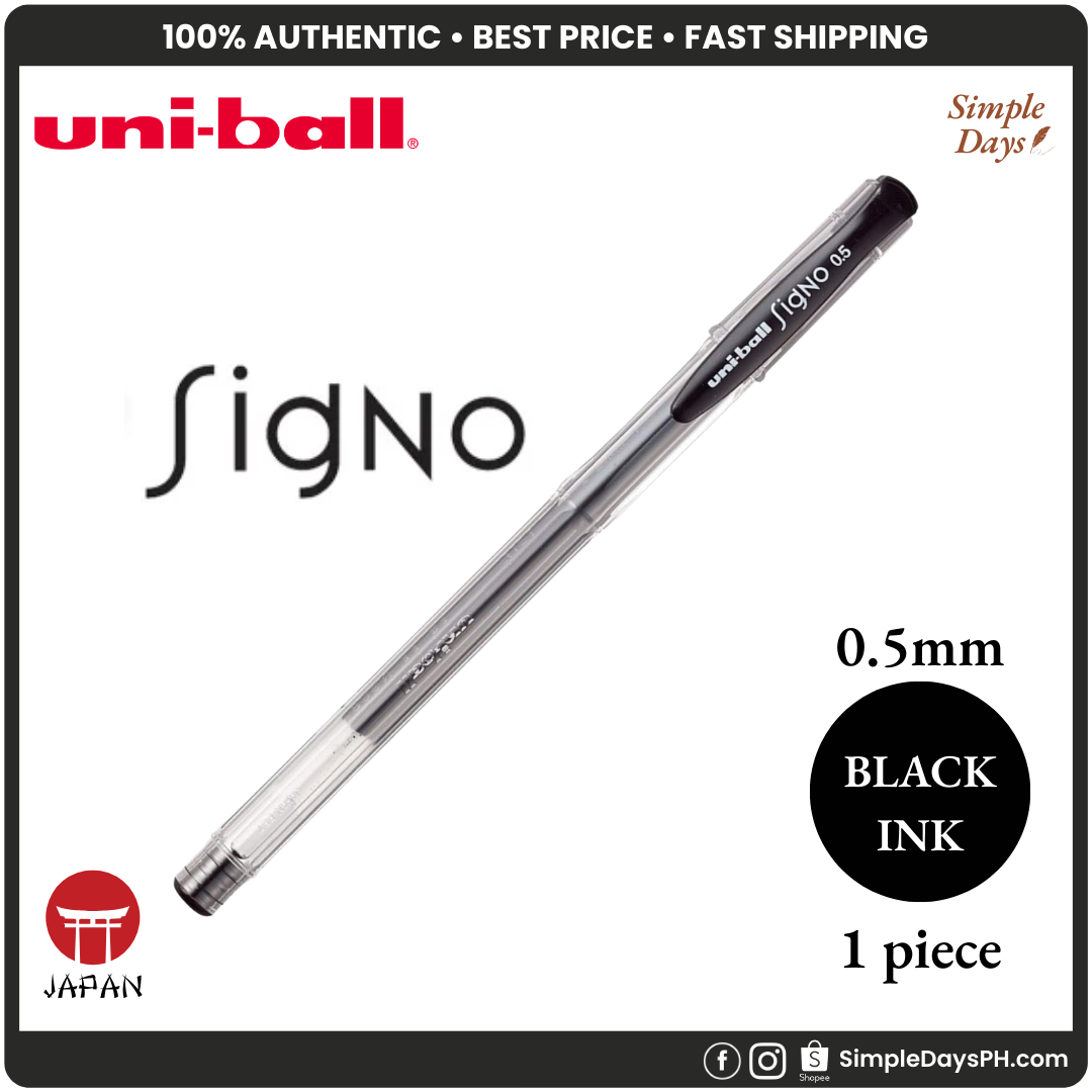 Uni-ball Signo Standard UM-100 Gel Ballpoint Pen - 0.5mm Black