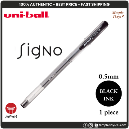 Uni-ball Signo Standard UM-100 Gel Ballpoint Pen - 0.5mm Black