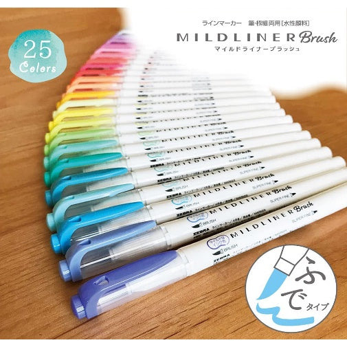 Zebra Mildliner 25 / 35 pcs (With Case) Double Ended Highlighter / Brush Pen
