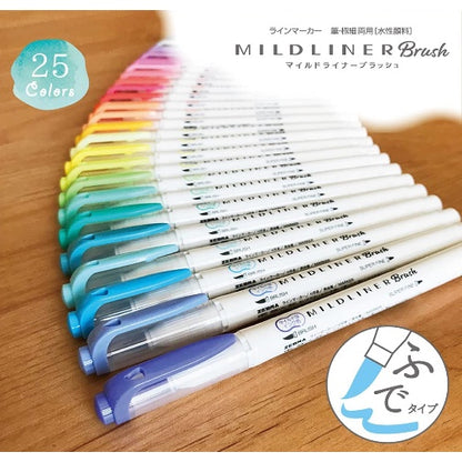 Zebra Mildliner 25 / 35 pcs (With Case) Double Ended Highlighter / Brush Pen