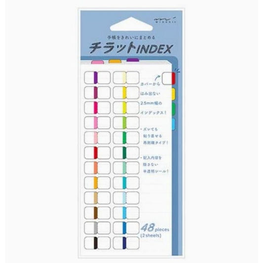 Midori Chiratto Index Tabs 24 Colors 48 pieces
