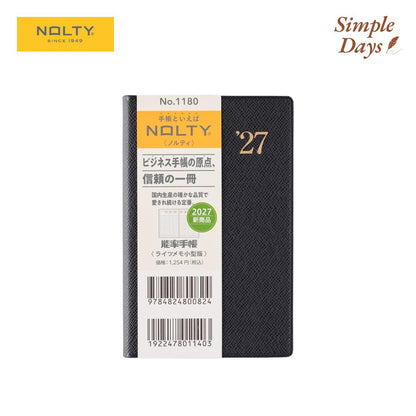 NOLTY 2027 No. 1180 Monthly Gantt Chart + Weekly Planner Pocket Notebook