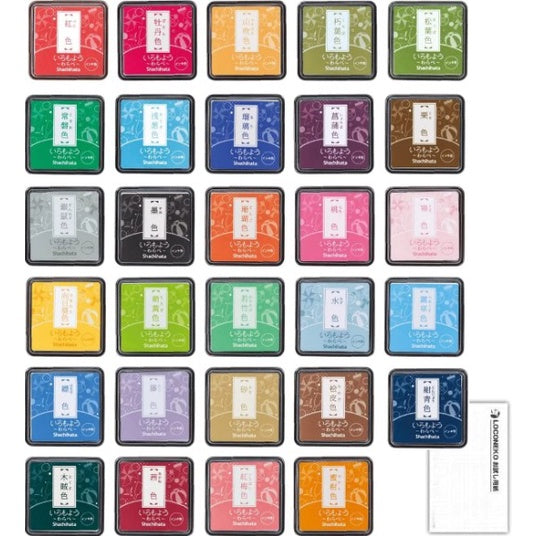 [On Hand] Shachihata Iromoyo Warabe Ink Pad Oil Based 29 Colors Clear Stamps Journal Scrapbooking