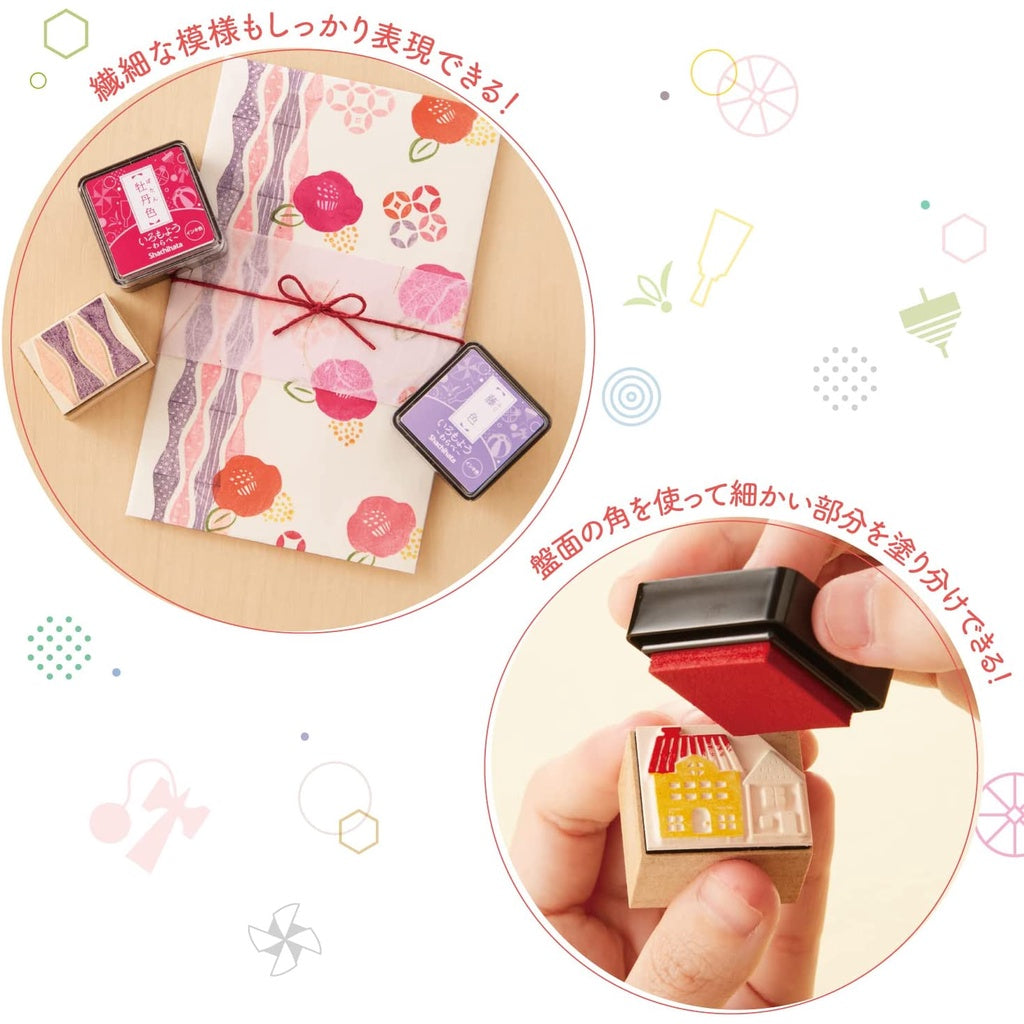 [On Hand] Shachihata Iromoyo Warabe Ink Pad Oil Based 29 Colors Clear Stamps Journal Scrapbooking