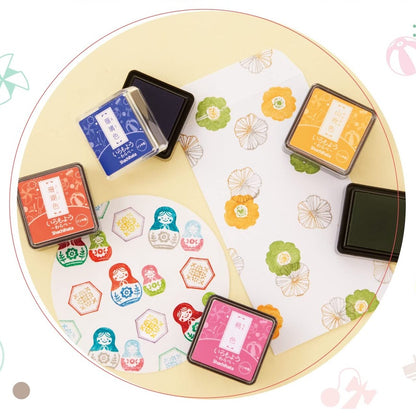 [On Hand] Shachihata Iromoyo Warabe Ink Pad Oil Based 29 Colors Clear Stamps Journal Scrapbooking