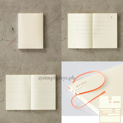 Midori 2024 MD Notebook Diary Planner Monthly / 1 Page 1 Day A6 B6 A5 A4