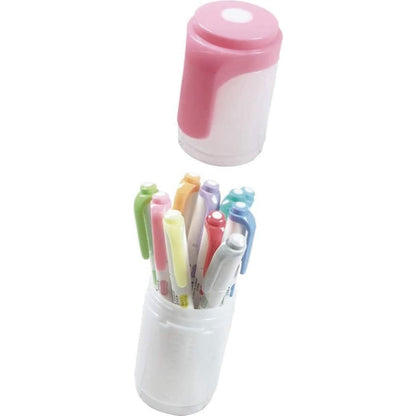 Zebra Mildliner 5 /10 Color SET Double Ended Highlighter & Brush