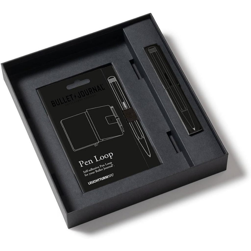 Leuchtturm1917 Bullet Journal Stealth Collector's Set - All Black Notebook Drehgriffel Pen Pen Loop