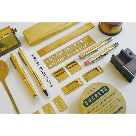 Traveler's Company Brass Products - Pen Ruler Clip Case Bookmark