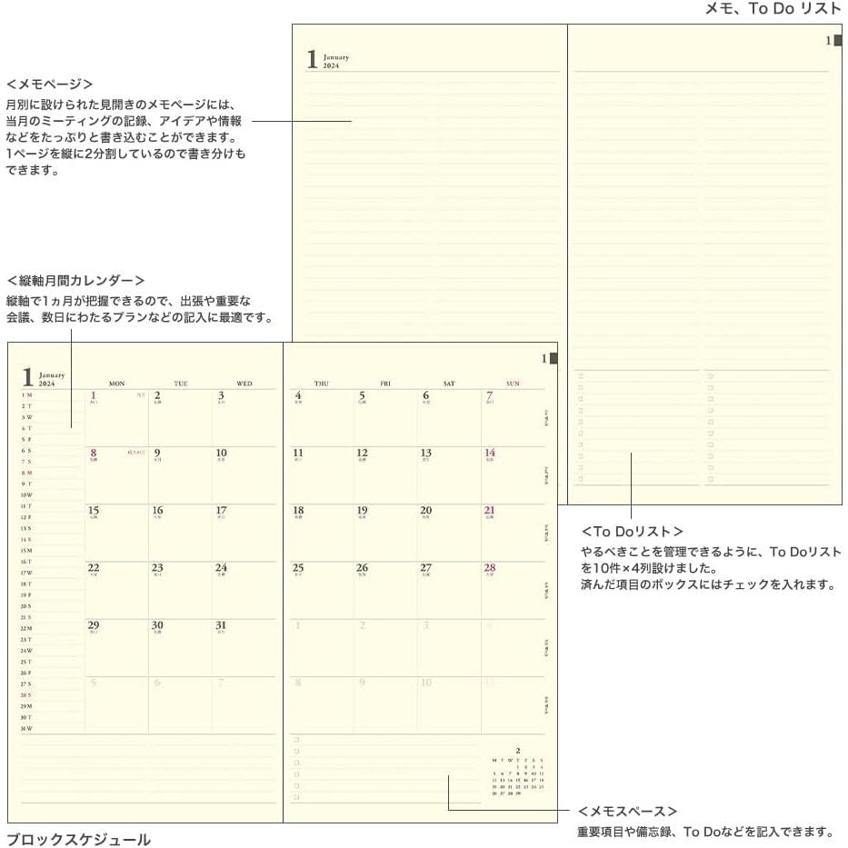 [On Hand] Midori 2024 Professional Diary Notebook Planner