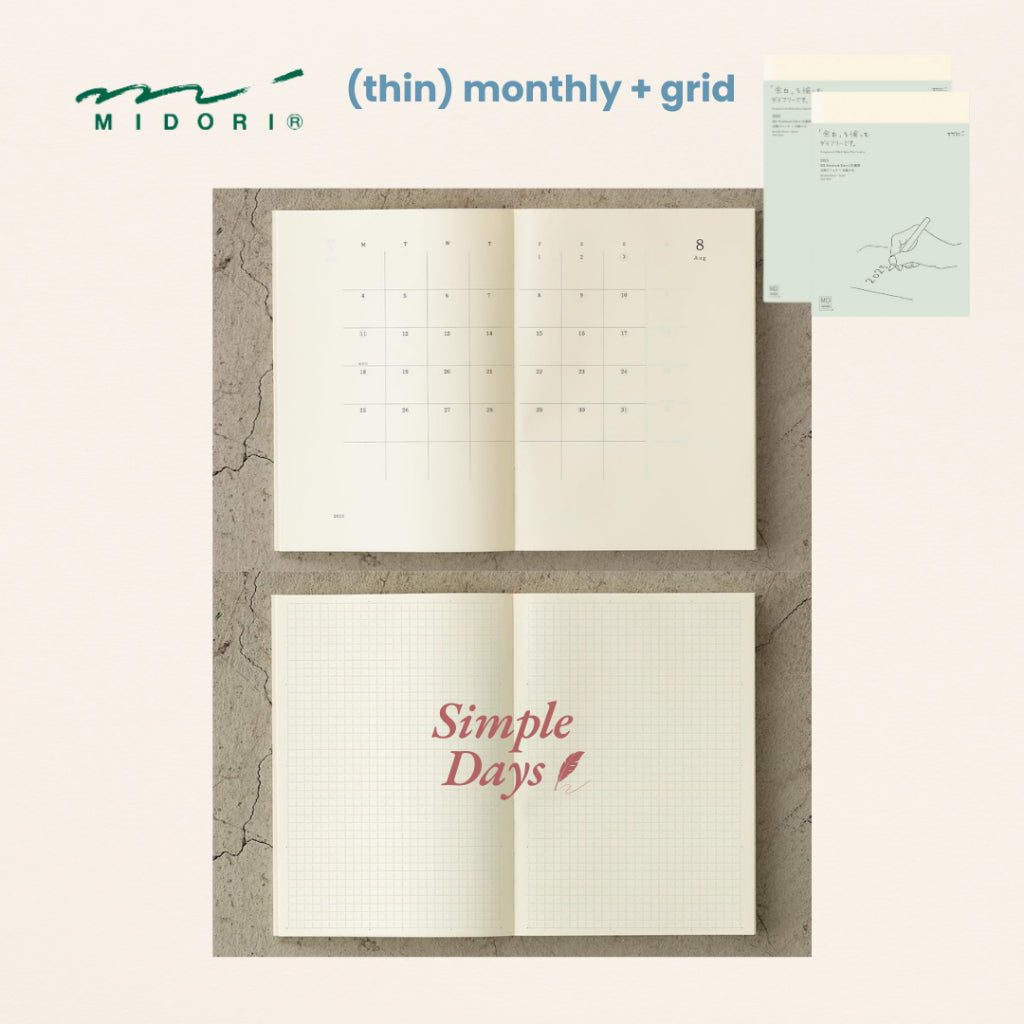 Midori 2026 Diary MD Notebook Diary Planner Monthly / 1 Page Per  Day A6 / B6 / A5
